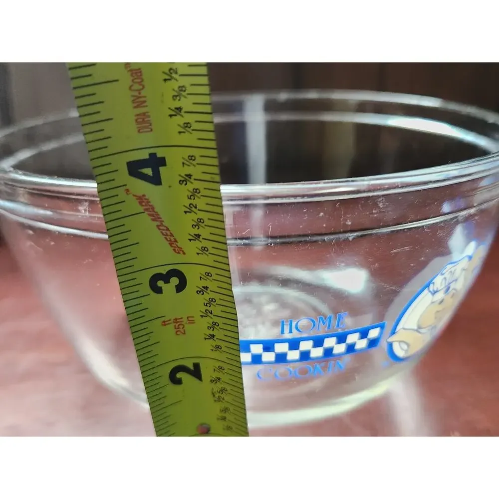 Pillsbury Poppin Fresh Doughboy Glass Mixing Bowl Home Cookin 1.5Qt